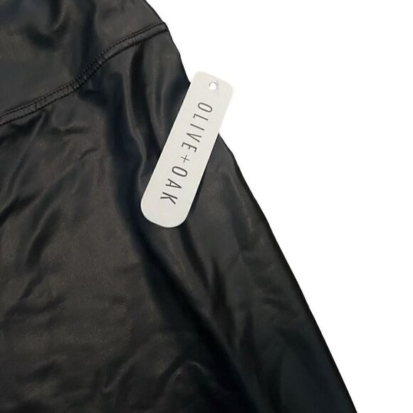 NWT OLIVE + OAK Black Faux Leather Legging Size XXL - Picture 4 of 8